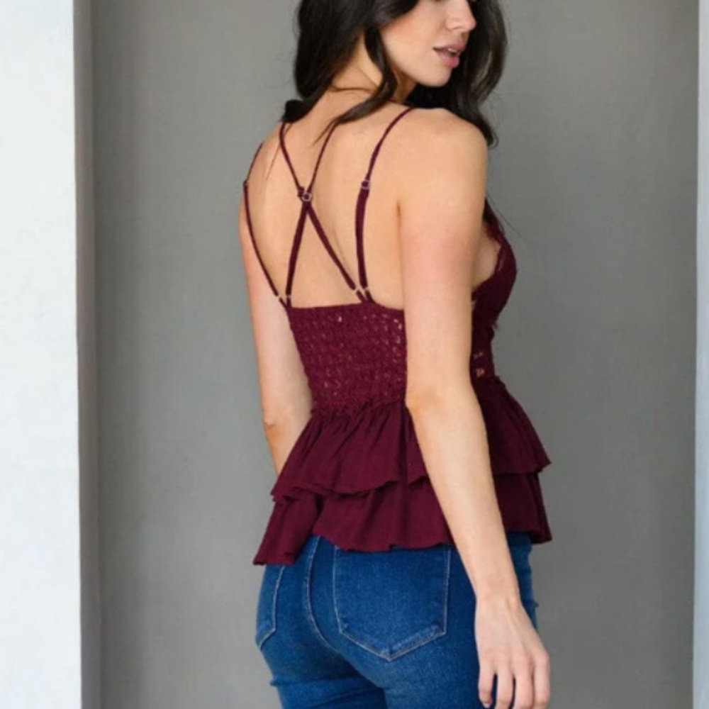 🌼’Summer Sun’ V-neck Lace Ruffle Top🌼 - Picture 4 of 4